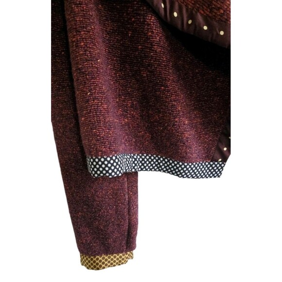 Alembika Open Front Cardigan Women's L Red Knit Wool Blend Sweater Artsy - Picture 5 of 8